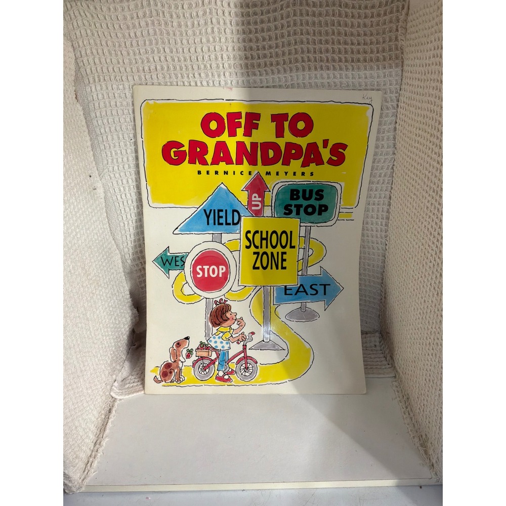 Vintage Kids Off To Grandpa's Bernice Meyers Big Book OS Yellow